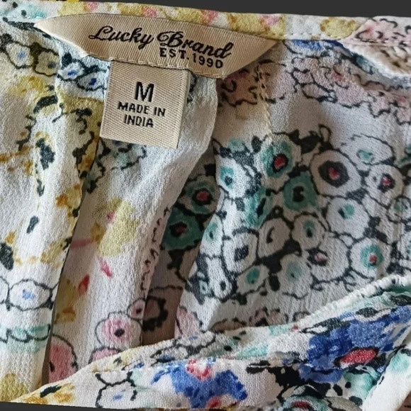 Lucky brand sheer lobg sleeve blouse size Medium - Picture 3 of 4